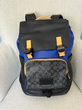 Coach Blue and Black Track Backpack